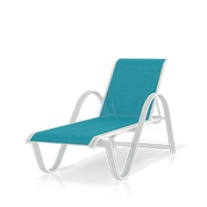 Chaise White Frame / Blue Sling